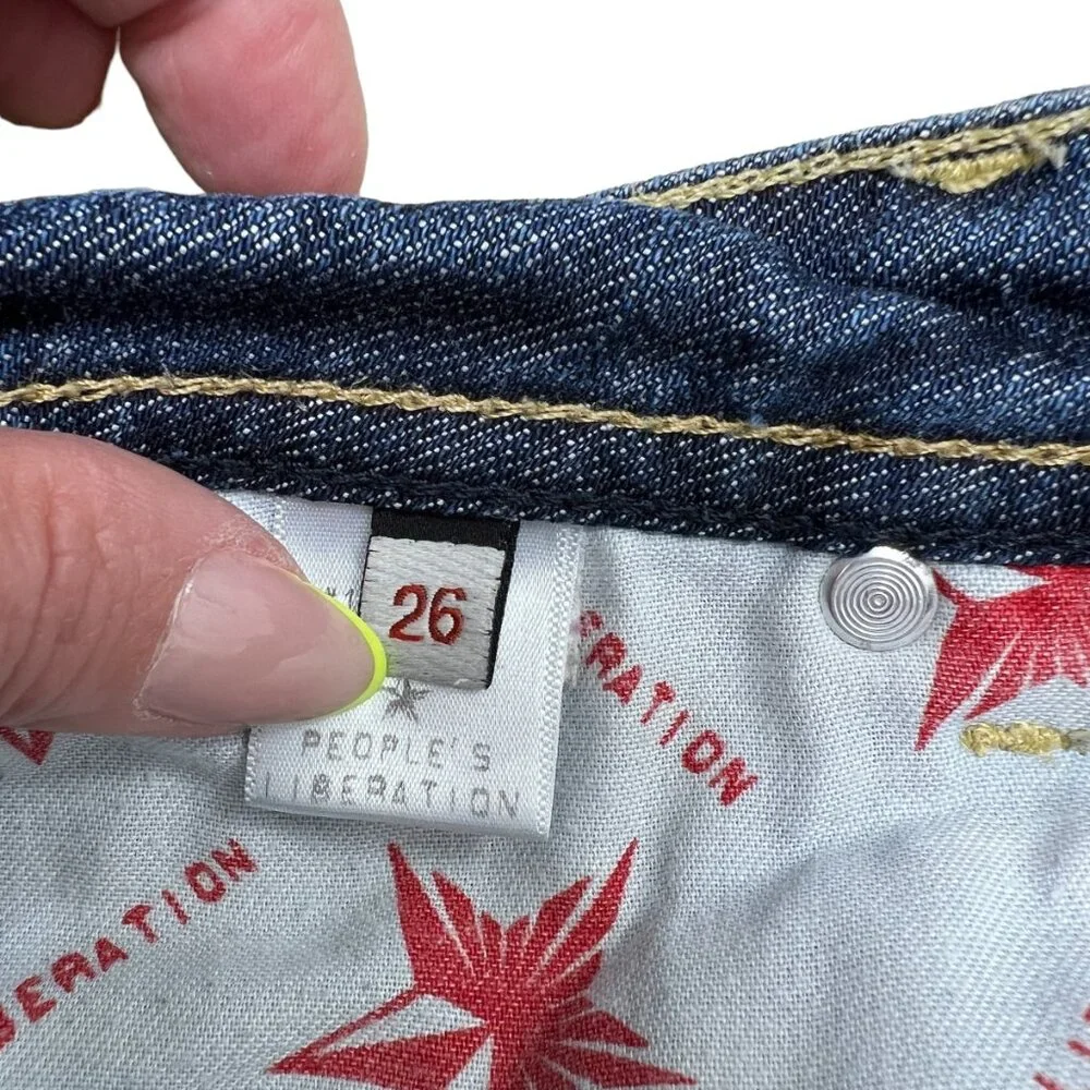 People's Liberation Irene dark wash cuffed women's capri jeans size 26 - Picture 8 of 9